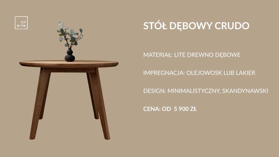 Cena stołu drewnianego CRUDO