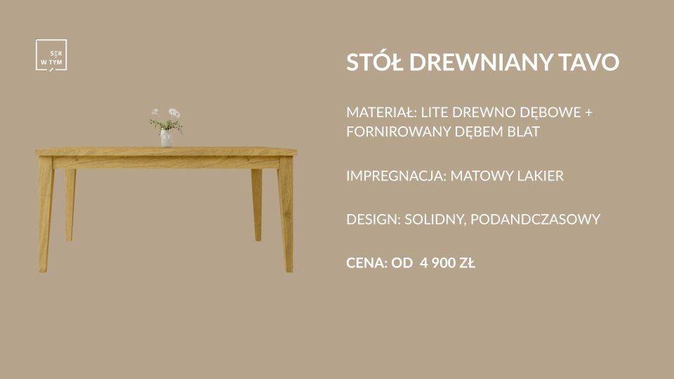 Cena stołu drewnianego TAVO