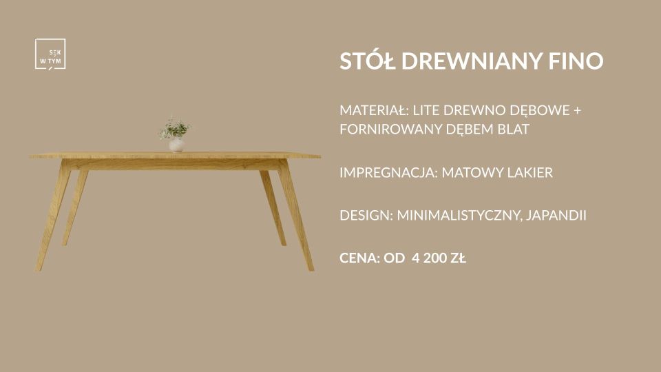Cena stołu drewnianego FINO