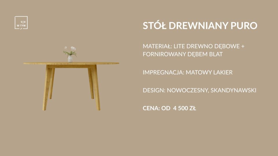 Cena stołu drewnianego PURO