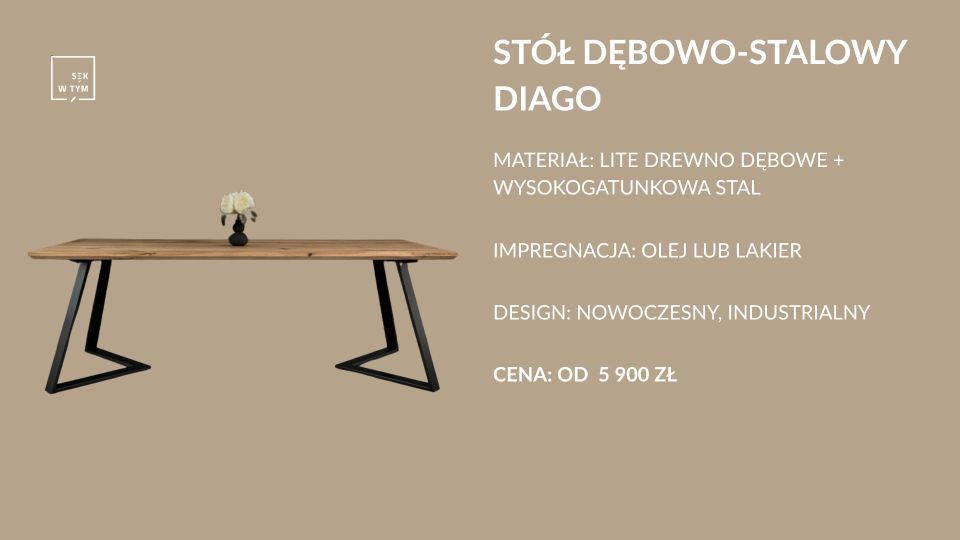 Cena stołu drewnianego DIAGO